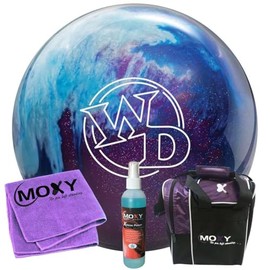 Bowlerstore Products Columbia 300 White Dot Peek-A-Boo Berry Bowling Ball | Moxy Strike Purple Bowling Bag | Moxy Purple Micro Fiber Towel | Moxy Xtreme Power Cleaner Package 9lbs
