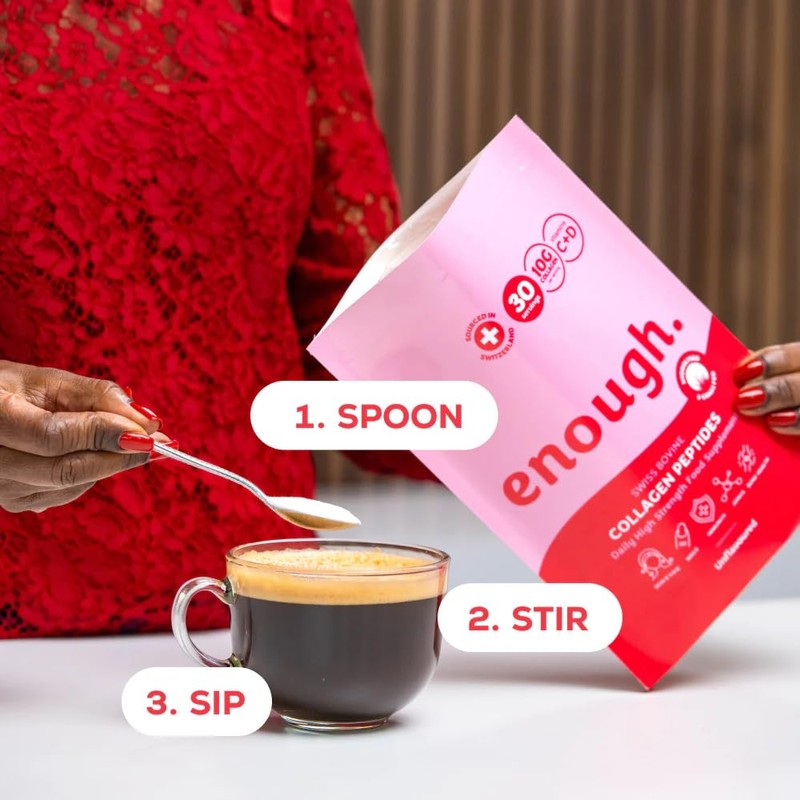 enough. Swiss Bovine Collagen Peptides 300g - Grass-Fed Bovine Collagen