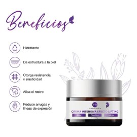 Pureza Natur Crema Facial Efecto Lifting Intensiva Hidratante| Tratamiento Para Cara Y Ojos Con Acido Hialuronico Colágeno Y Elastina Rejuvenecedora Todo Tipo De Piel +30 50g