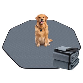 Bunlitent Washable Pee Pads for Dogs, 63'' Diagonal Octagon Puppy Pads, Designed for 24'' Width 8 Panels Dog Playpen, Non-Slip Whelping Pads with Super Absorbent, 2 Pack