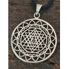 Kiss of Leather Sri Yantra Pendant 925 Sterling Silver No.