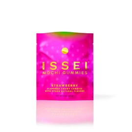ISSEI Strawberry Mochi Gummies Chewy Candy | Pillowy Soft | Dye-Free with Colors from Natural Sources | Gelatin-Free | Plant-Based | Non-GMO | Award Winning Japanese Candy | 2 Oz