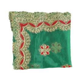 Decorative Chunari Netted Cloth Pooja Chunari (Size: 18 Inches x 38 Inches) Chunni Puja Indian Traditional Festival Housewarming Decoration MATA Ki Chunri for Statue Chowki Aasan Mat Posters Frame