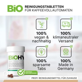 BiOHY Cleaning Tablets for Fully Automatic Coffee Machines (40 Tabs) | Coffee Machines Cleaning Tablets Against Limescale | Descaling Tablets for Best Aroma | Suitable for All Brands | Extends Device