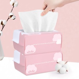 Cayxenful - Toalla facial desechable para lavar toallitas secas de algodón suave, toallitas faciales para lavar y secar, 200 pañuelos faciales para limpieza, cuidado de la piel y removedor de