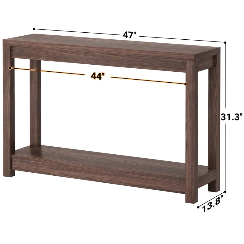 Besiost 47" Farmhouse Wood Entryway Table Narrow Console Table with