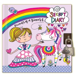 Rachel Ellen Designs Ltd Secret Diary, Secrets of a Princess with Unicorn, 14cm x 14cm