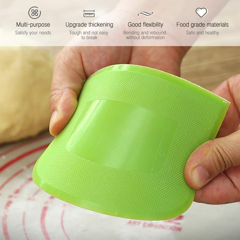 Dough Scraper Set of (1+1), Stainless Steel Bench Scraper Chopper