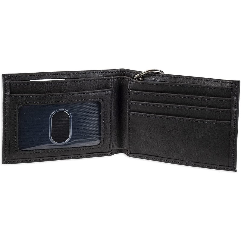 Dickies Men’s Bifold Genuine Leather Thin Card Wallet with ID