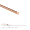 sourcing map 2mm Diameter 300mm Length Solid Copper Round Rod