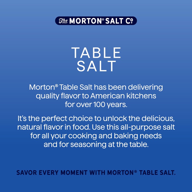 Morton Plain Salt, (26 oz), 2-Pack - All-Purpose, Non-Iodized Salt,