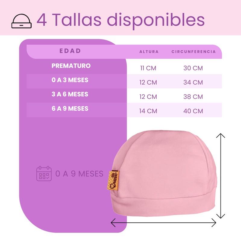 Neek Cotton | Gorro para Bebe de 3 a 6