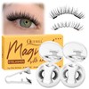 QUEWEL Magnetic Eyelashes with Applicator, 2 Pairs Portable Magnetic Lashes