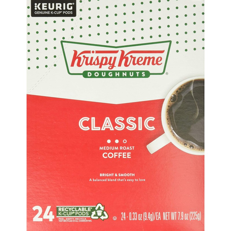 Krispy Kreme Classic, Single-Serve Keurig K-Cup Pods, Medium Roast Coffee,