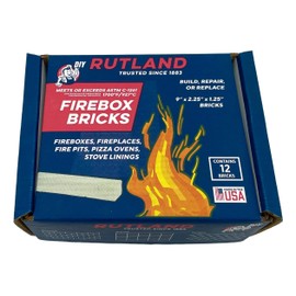 Rutland Soap Split Fire Bricks, Soap-Sized Firebricks for Fireplace Decoration, Ivory, Case of 12