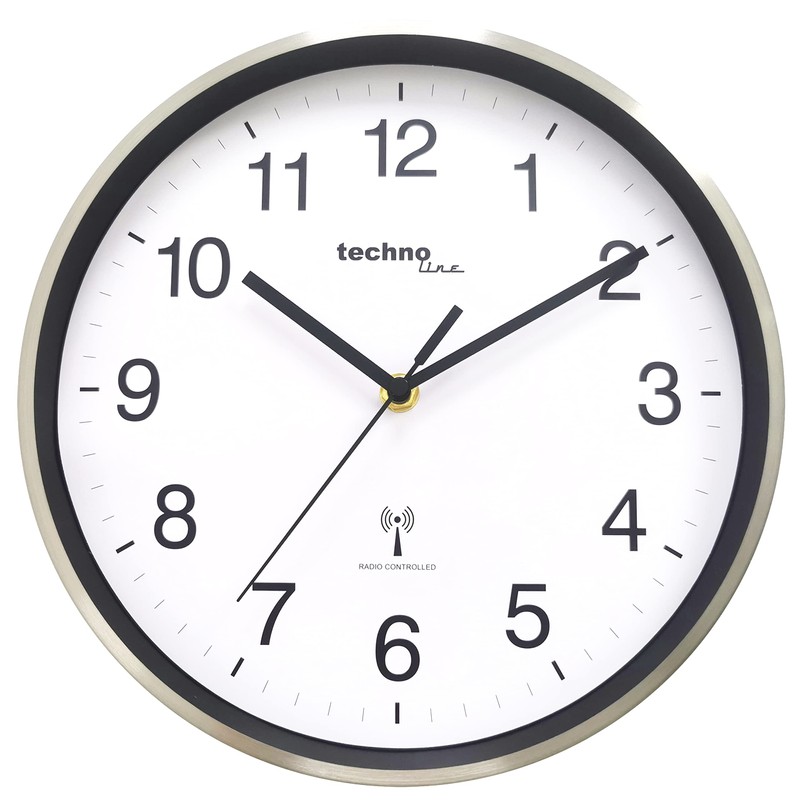 Technoline Wall Clock, Silver, 25 cm