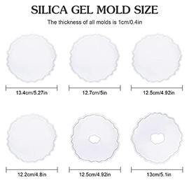 Amison, Moldes de Silicona para Resina, 6 Piezas, Blanco