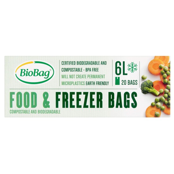 BioBag 6L Compostable Food and Freezer Bags (20x6 L)
