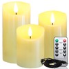 Lezonic Rechargeable Flickering Flameless Candles Battery Operated with Remote and