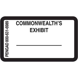 Pengad COMMONWEALTH'S EXHIBIT, 7/8 X 1-1/2 inches, 240 labels per pack, White sticker