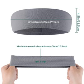 Men's Sports Headband 1 Pack or 3 Pack Running Sweat Head Bands for Running Football Tennis(3PACK-White+Grey+Black)