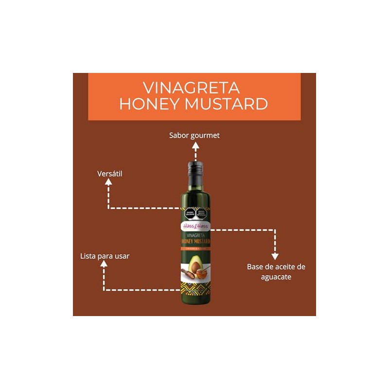 Vinagreta Mostaza y Miel 250 ml Hass&Hass - Vinagreta para