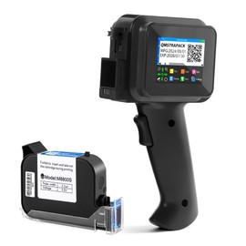 Upgraded Mini Handheld Inkjet Printer with Black Fast-drying Cartridge, M12 Portable Handheld Printer Gun for Text, Date, Time, Barcode, Logo, QR Code, Batch Number On Any Surfaces(0.5 Inch Nozzle)