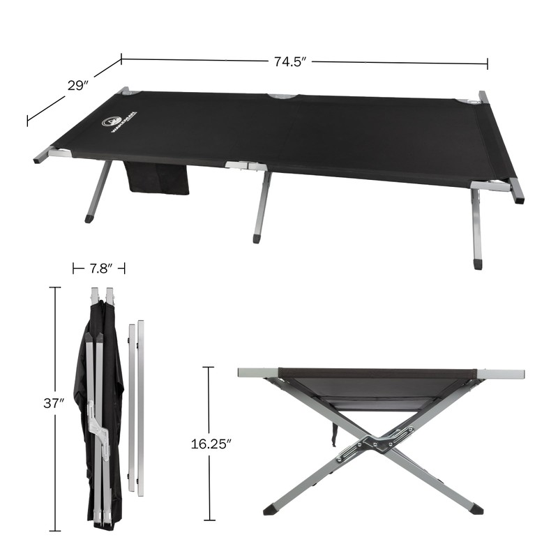 Camping Cot - Portable Folding Camp Bed - 600D Sleeping