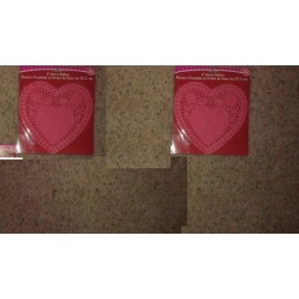 VALENTINES DAY DARK RED PAPER 6" HEART DOILIES 2 PACKS LOT 48 Ct DOYLES DOILEY !