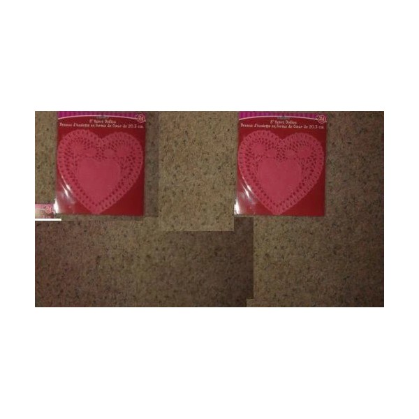 VALENTINES DAY DARK RED PAPER 6" HEART DOILIES 2 PACKS
