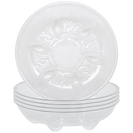 Arcadia Garden Products PS16 6" Heavy Duty Clear Plastic Saucer (Pack of 5), Transparent