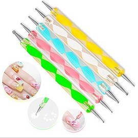 Goliton Nail Art Design Dotting Painting Drawing Polish Brush Pen Dotting Tools Set for Nail Art, Embossing Stylus for Painting (5PCS)