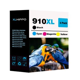 XLhippo 910 XL Ink Cartridges for HP Printers 8015e 8025e 8010 8020 Series Replacement for HP Ink 910XL Black and Color Combo Pack Work with Office Jet Pro 8028e 8035e 8025 8035 8028 (4 Pack)