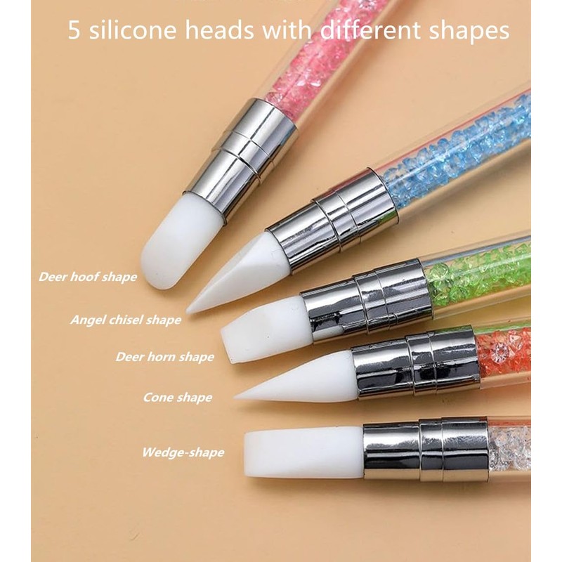 FULINJOY 5PCS Dual Tipped Nail Art Sculpture Pen with 5PCS
