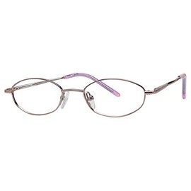 Calabria Zaps KIDS 9 Oval Blue Light Blocking Reading Glasses +0.00 Pink Silver Girls