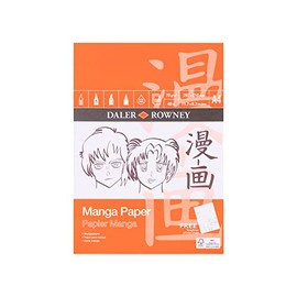 Daler-Rowney Manga Smooth Surface 70 gsm A4 Marker Paper Pad, Glued 1 Side, 50 White Sheets, Ideal for Professional Artists