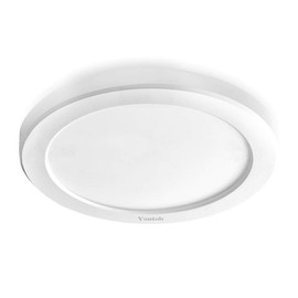 Youtob LED Ceiling Light Flush Mount with Adjustable 3 Colors, 15W 1500lm Round Lighting Fixture for Kitchens, Closets, Hallways, Stairwells, Bedrooms(3000k/4000k/5000k Available) (White)