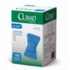 Curad Fingertip Adhesive Bandages, Food Service Blue Detectable Bandage, 100
