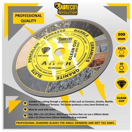1 x SabreCut SCDC200 200 mm (8 inches) x 7 mm x 22.23 mm hole continuous edge diamond angle grinder circular saw blade compatible with Bosch Dewalt Makita Milwaukee and many others