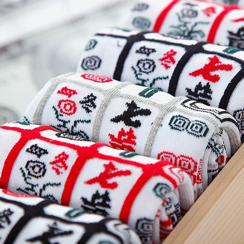 Bocotojp Thick Socks, Short Socks, Fashion Socks, Couple Socks, Mahjong