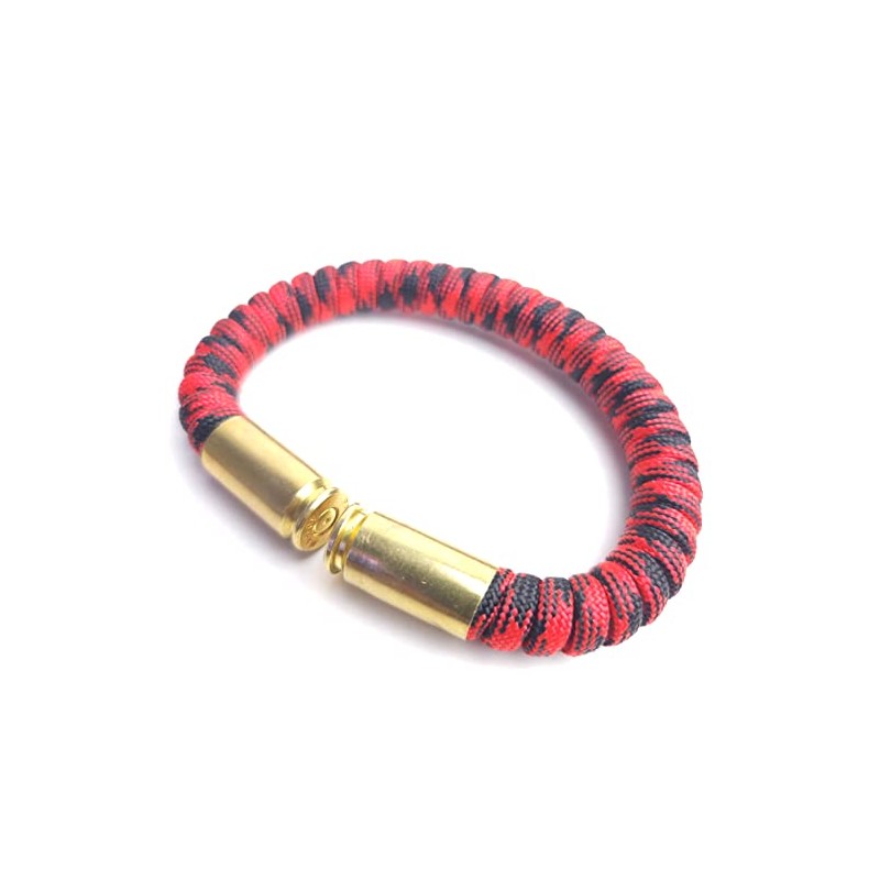 RED Friday Paracord 40 Caliber Bullet Casing Bracelet