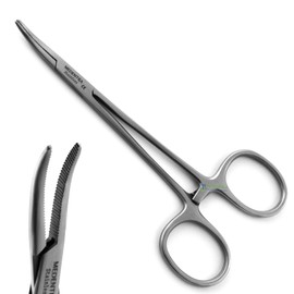 Professional Dental Orthodontic Forceps Surgical Needle Holder Locking Veterinary Suture Pliers Rubber Dam Clamps Hemostat Tissue Restorative Instruments (Mosquito Forceps Curved 12.5cm)