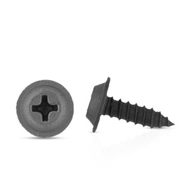 MAIN ST COLLECTIVE 100 Pcs Black Flat Top Phillips Screws 8 x 1/2" with 13/32" O.D. Washer - Automotive Trim Screws for Bumper Retainers, Fender Clips & Car Panel Fasteners, Fit for GM 11505104