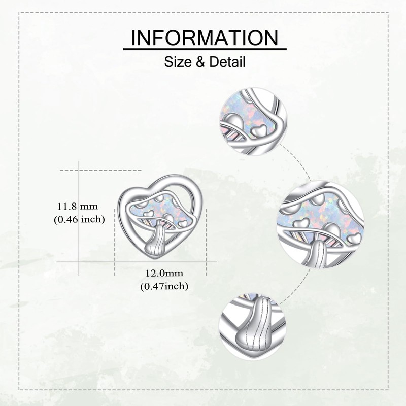 Opal Pilz Ohrringe 925 Sterling Silber Pilz Ohrstecker Opal Schmuck