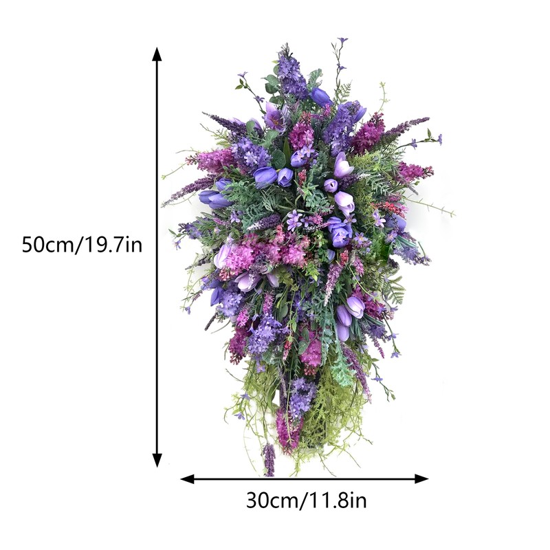 Artificial Flower Wreath Wreath with Lilacs Hyacinths Hydrangeas Spring Summer