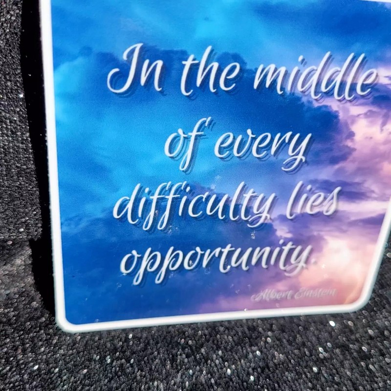 MoonlightJadeArt STKR005 Rain Sky Cloudy Sticker -Motivational Inspirational Opportunity Einstein