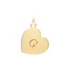 Beautiful 9ct (375) Gold Heart Letter/Initial Women's Pendant WJS35314LTG, Metal,