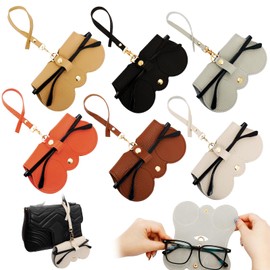 Qaestuan 6 Pieces Portable Sunglasses Case, Hanging Glasses Case, Fashion Soft Sunglasses Case, Travel Protective Cover for Glasses for Men and Women