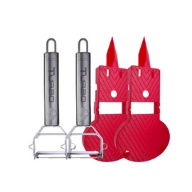 TURBO PRODUKTE Turbo Peeler Combi Plus Universal Peeler with Slicer Board - Cuts Forwards and Backwards - for Left and Right Handed Users - 4-in-1 Function - Pack of 2