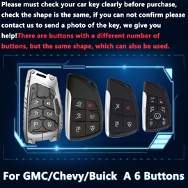 Cavlobe Zinc Alloy Key Fob Cover,Keychain,Full Protection Car Key Case for Chevy 2022-2025 Silverado 1500 GMC Sierra 2500HD 3500HD Smart Remote Keyless Keyshell Accessories(NO.131-6 Silver)